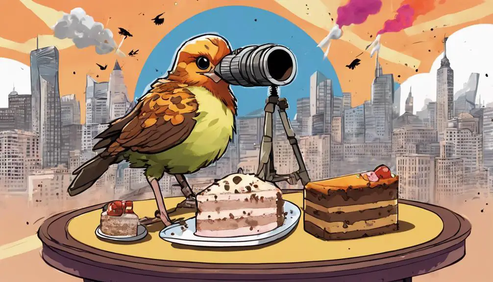 cake bird in action