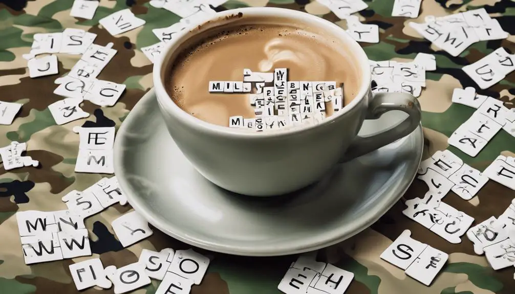 slang filled military coffee crossword