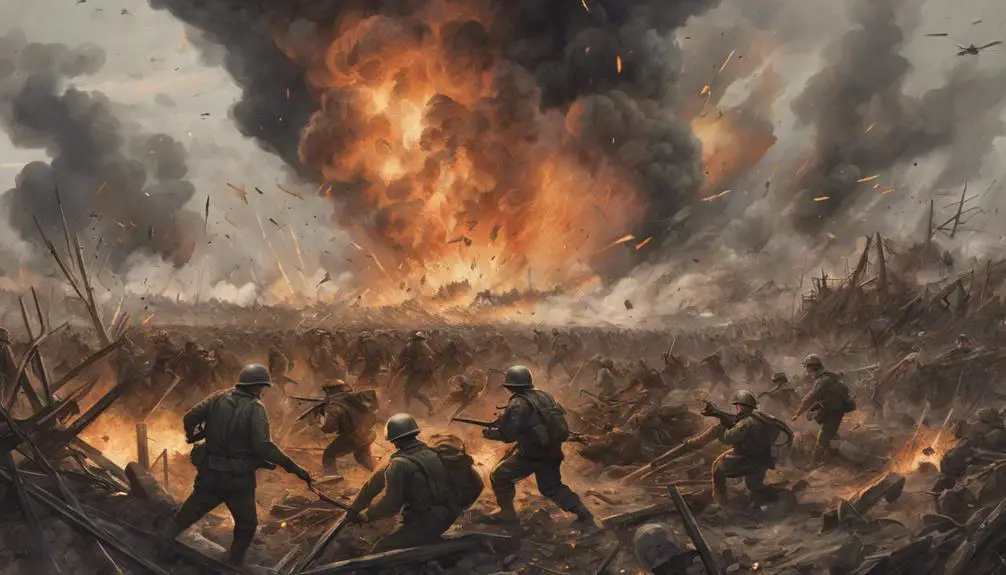 vivid battlefield explosion imagery